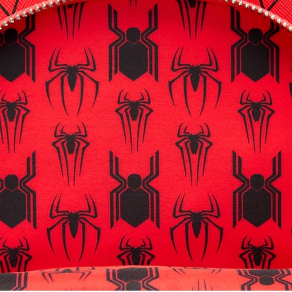 Loungefly Spider-Man Triple Pocket Multi Logo Mini Backpack - Picture 5 of 5